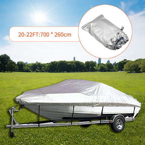 Boat Cover Outdoor Protection Waterproof Reflective 300D Oxford Fabric Anti-smashing Tear Proof Fit V-HULL TRI-HULL Runabouts ► Photo 1/6