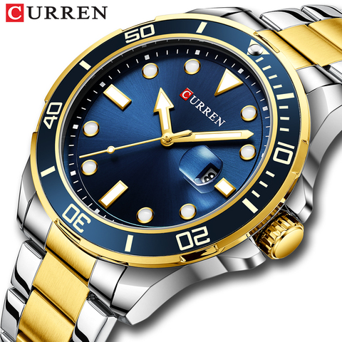 2022 CURREN New Green Water Ghost Series Brand High-end luxury Watches Automatic Watch Men All Steel Waterproof Quartz Watch ► Photo 1/6