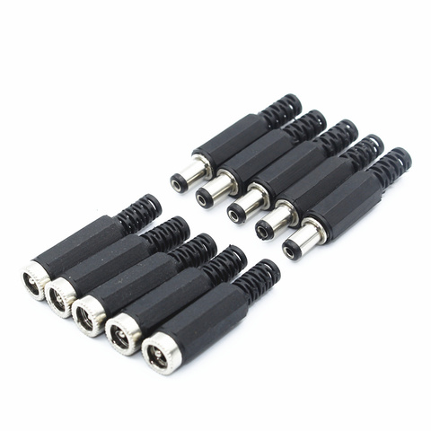 10pcs DC Power Jack Plugs Male / Female Socket Adapter Connectors 2.1mm x 5.5mm For DIY Projects ► Photo 1/1