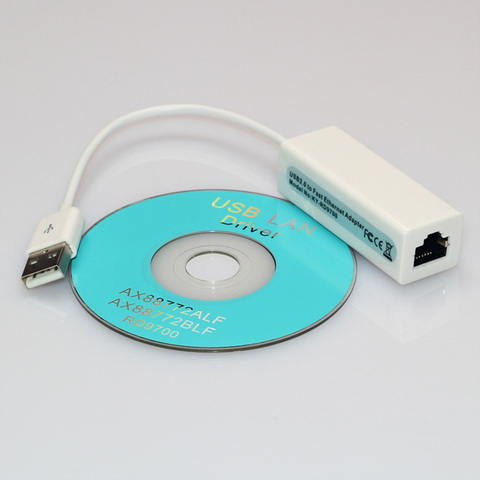 9700 chipset USB 2.0 to LAN USB network card laptop computer external network card with drive disc ► Photo 1/5