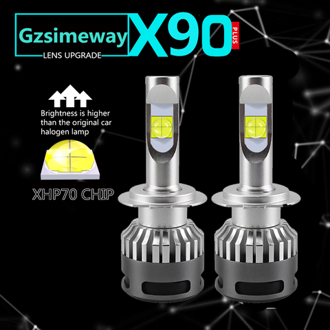 2PCS H7 LED lamp H4 H11 9005 HB3 H1 H8 H13 9007 9006 LED car headlight 12V XHP70 110W 13200LM Turbo Bulbs for Auto headlamp 12V ► Photo 1/6