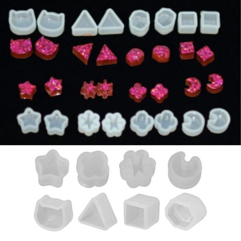 8 Pair UV Resin Silicone Molds DIY Crystal Epoxy Mold Small Earrings Stud Epoxy Resin Making Mould ► Photo 1/6