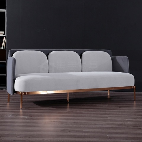 U-BEST Contemporary Hotel Furniture Metal Base Lounge Couch 3 Seater Fabric Leather Upholstered Sofa ► Photo 1/2