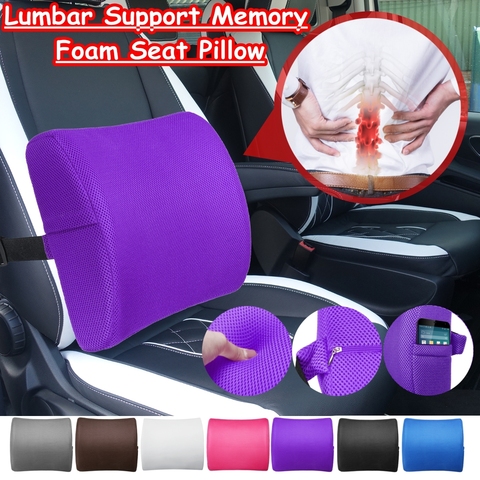 6 Color Soft Memory Foam Car Seat Winter Pillows Lumbar Support Back Massager Waist Cushion For Chairs Home Office Relieve Pain ► Photo 1/6