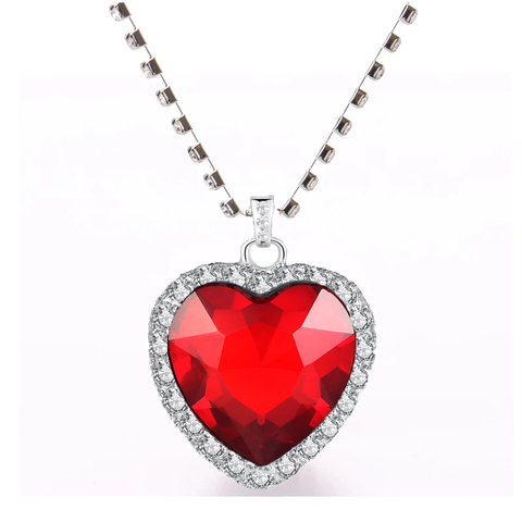 Exquisite Heart Pendant Necklace for Women Titanic Heart of Ocean Blue Heart 