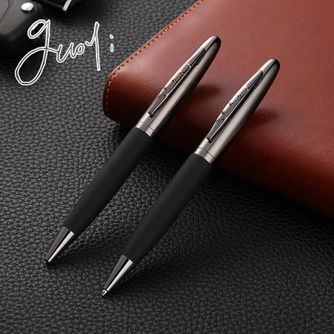 Guoyi C015 leather G2 424 Ballpoint pen Metal high-end business office gifts and corporate logo customization signature pen ► Photo 1/6