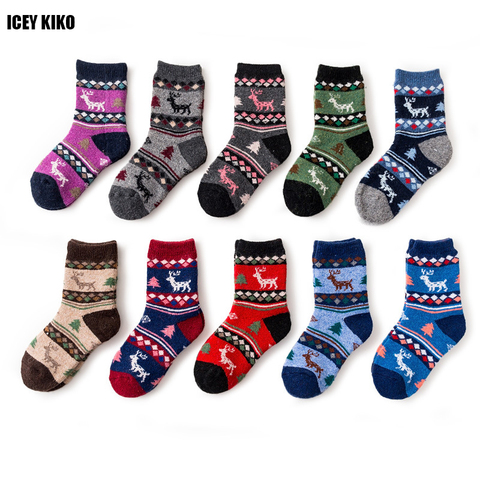 Super Thick Winter Kids Socks Jacquard Weave Pattern Toddler Boys Girls Socks Christmas Socks As Gift Wool And Rabbit Hair Socks ► Photo 1/6