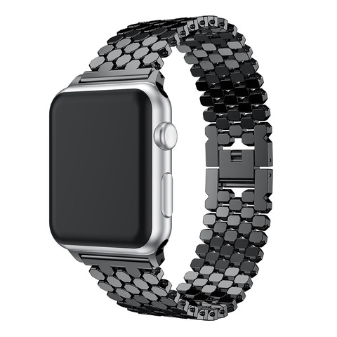 Bead Bracelet For Apple Watch 5 Band 38mm 42mm Stainless Steel Strap For Apple iWatch 40mm 44mm Band Series 2 3 4 5 Watchband ► Photo 1/6