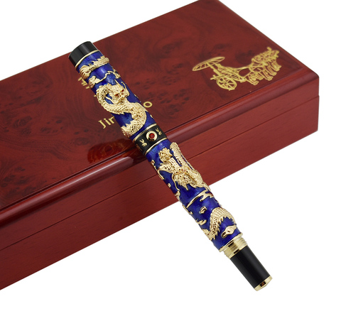 Handmade Jinhao Cloisonne Double Dragon Fountain Pen Iridium EF/F/M/Bent Nib Advanced Craft Writing Business Graduate Gift Pen ► Photo 1/6