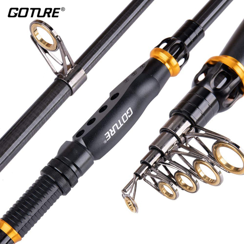 2.1M-3.6M Sea Fishing Rod Carbon Fiber Spinning Rod Telescopic Rock Fishing  Pole