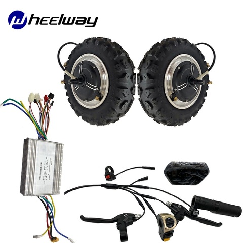 11 inch 30-65KM 48V500W800W1000W Double Drive Hub Motor and Controller Electric Bike KitScooter Wheel Brushless Motor Bicicleta ► Photo 1/6
