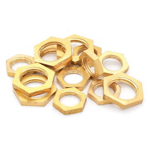 Brass Hex Lock Nuts Pipe Fitting M10 M12 1/8