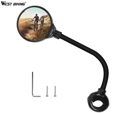 WEST BIKING Bike Rearview Mirror Road Mountain Bicycle Handlebar Wide Angle Rear View Mirror Motocycle Cycling Accessories 1pcs ► Photo 1/6