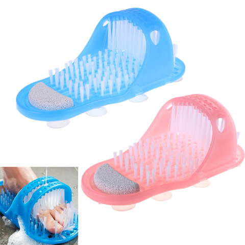 Plastic Bath Shoe Pumice Stone Foot Scrubber Shower Brush Massager Slippers for Feet Bathroom Products Foot Care in stock ► Photo 1/6
