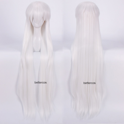 Inuyasha Sesshoumaru Cosplay Wigs 100cm Long White Styled Heat Resistant Synthetic Hair Wig + Wig Cap ► Photo 1/6