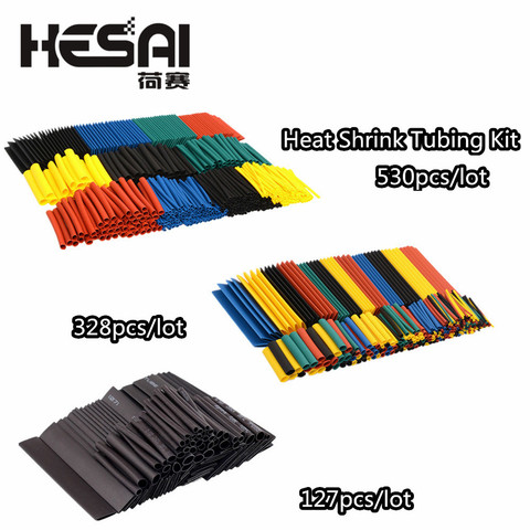 127pcs/lot Heat Shrink Tubing 7.28m 2:1 Black Tube Car Cable Sleeving Assortment Wrap Wire Insulation Materials  DIY Kit 328pcs ► Photo 1/6