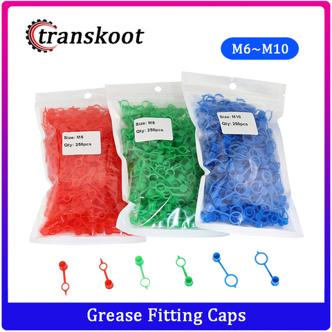 250PCS Grease Fitting Caps RED Polyethylene Dust Caps for M6 M8 M10 Metric Thread Grease Zerk Nipple Fitting ► Photo 1/6