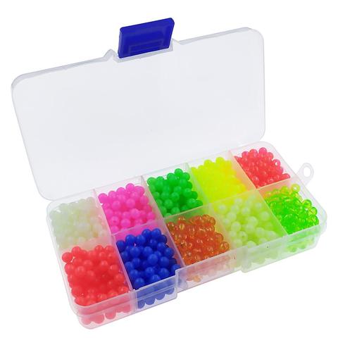 1000pcs/bag Hard Fishing Beads 5mm Floats Plastic Glow Beads 10
