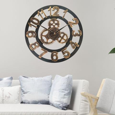 HOT SALES！！！New Arrival 40cm Gear Industrial Style Quartz Wall Clock Sticker Living Room Decoration Wholesale Dropshipping ► Photo 1/6