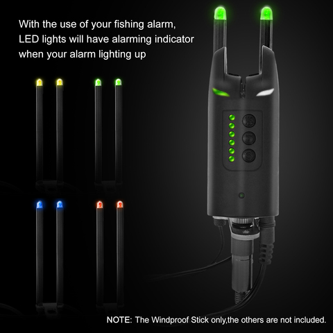 Aluminium Alloy Windproof Stick with LED Light Bite Alarm Windshield Bar Windproof Fishing Rod Connector Carp Fishing Tackle ► Photo 1/6