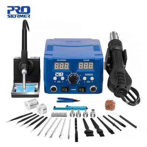 2 IN 1 Hot Air Gun Soldering Station Welding Solder Iron LED Digital Display Hair Dryer for Soldering Welding Tool by PROSTORMER ► Photo 1/6