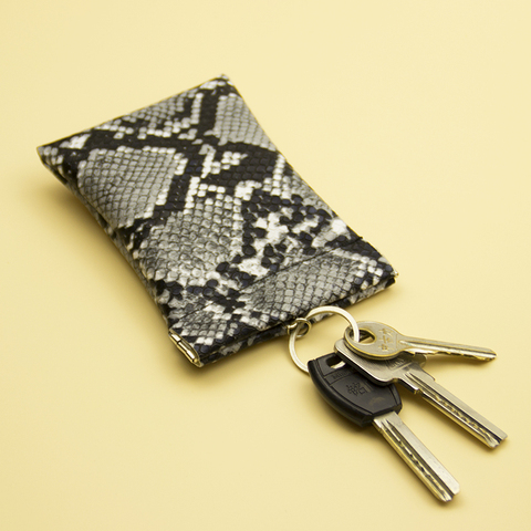 New Fashion Snakeskin Pattern Leather Long Pocket Key Wallet Keyring Coin Purse Women Men Small Money Change Bag Card Holder ► Photo 1/6