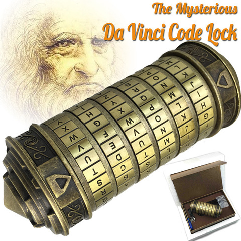 Da Vinci Educational toys Metal Cryptex locks gift ideas Da Vinci Code lock to marry lover escape chamber props get 2 free rings ► Photo 1/6