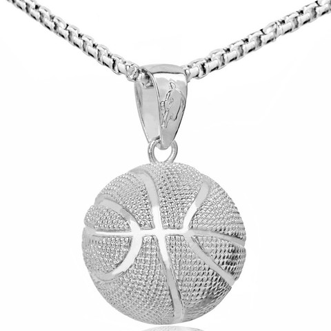 BUDROVKY Basketball Pendant Necklace Stainless Steel Chain Necklace Women Men Sport Hip Hop Jewelry ► Photo 1/6