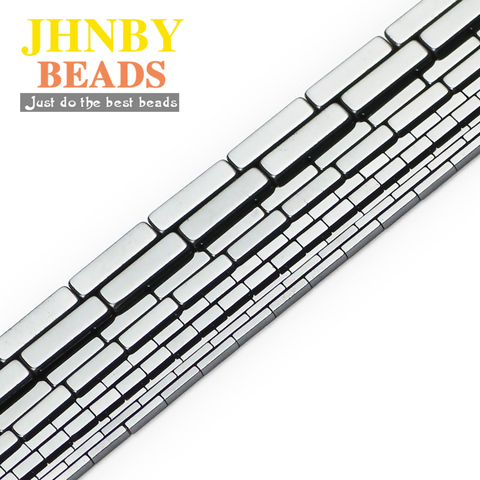 JHNBY Rectangle cuboid Black Hematite Natural Stone Spacer Loose Beads For Jewelry Making 15.5'' Diy Charm Bracelets accessories ► Photo 1/6