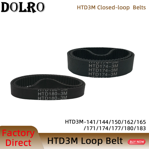 Arc HTD 3M Timing belt C= 141 144 150 162 165 171 174 177 180 183 width 6/9/10/15/20mm Rubbe  Closed Loop Synchronous  pitch 3mm ► Photo 1/6