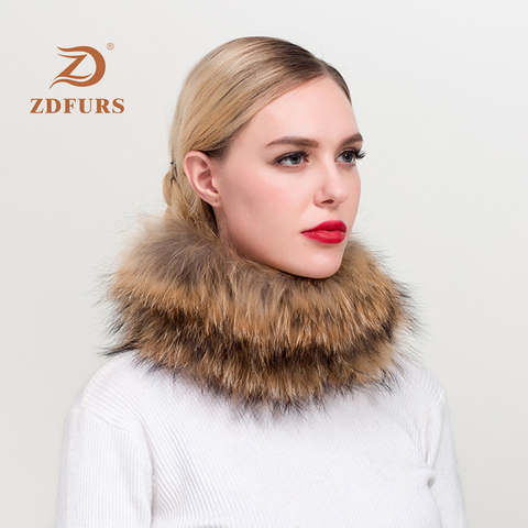 ZDFURS * New arrival fox fur headband handmade knitted elastic fox fur muffler scarf  sliver fox fur neck warmer ZDS-162001 ► Photo 1/3