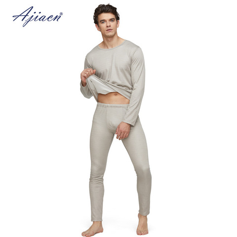 Electromagnetic radiation shielding men's long sleeve underwear set 5g communication, WIFI anti-radiation silver fiber underwear ► Photo 1/5