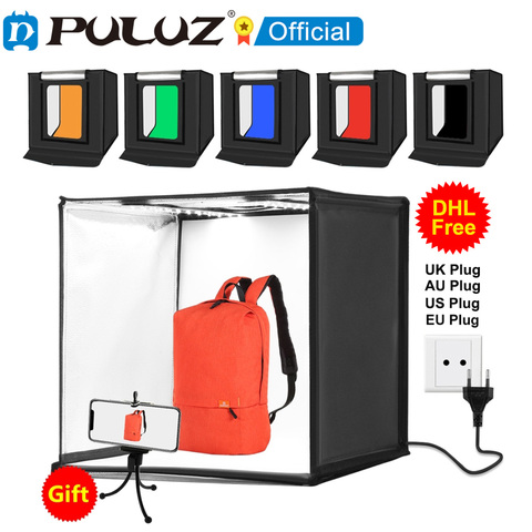 PULUZ Photo Studio Box 60cm Photography Lightbox Studio Shooting Tent Box 6 Colors Backgrounds Tabletop Shooting LED Light Box ► Photo 1/6