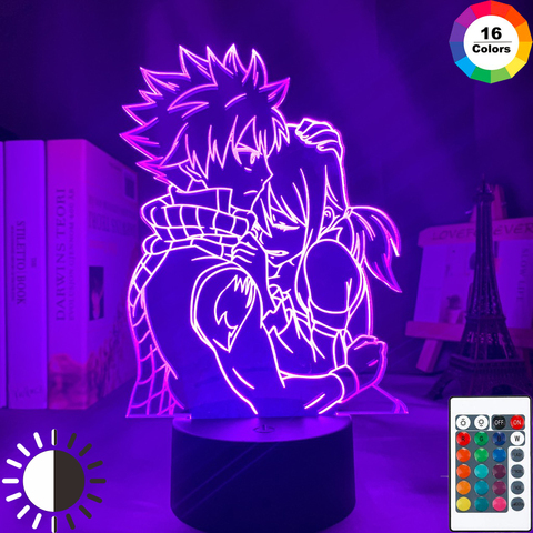 Anime Fairy Tail Natsu Dragneel and Erza Scarlet Hug Night Light Led Touch Sensor Nightlight for Child Room Decor Table 3d Lamp ► Photo 1/6