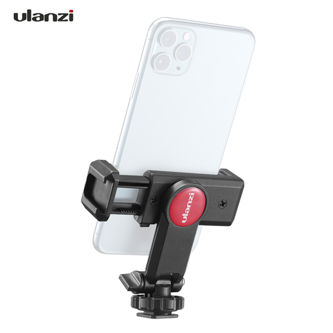Ulanzi Rotatable Tripod Phone Holder Clamp Clip Mount Adapter with 1/4 Hot Shoe Microphone Mount Cold Shoe 360 Degree Rotatable ► Photo 1/6