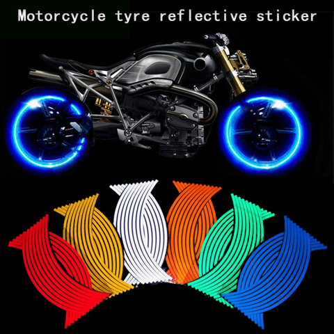 Motorcycle Wheel Stickers Reflective DIY Decals Rim Tape Decals Car-Styling Auto Accessories Waterproof Personalise 16Pcs ► Photo 1/6