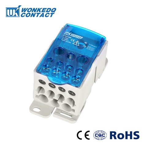 UKK250A Din Rail Terminal Blocks One in several out Power Distribution Box Universal Electric Wire Connector Junction Box ► Photo 1/6
