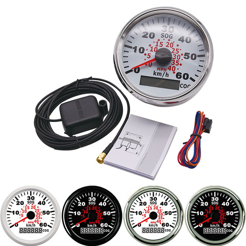 85mm Marine Boat GPS speedometer universal Meter 60 km/h Speed Gauge With red Backlight For Motorcycle Auto Truck Boat 9~32V ► Photo 1/6
