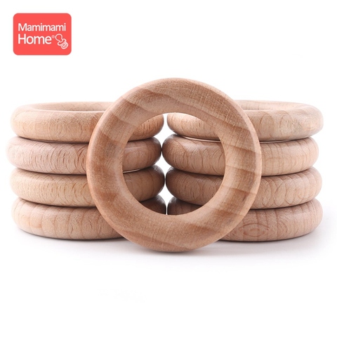 Mamihome 50pc 40mm-70mm Beech Wooden Rings Baby Teether BPA Free Wooden Blank Rodent DIY Nursing Bracelets Children'S Goods Toys ► Photo 1/6