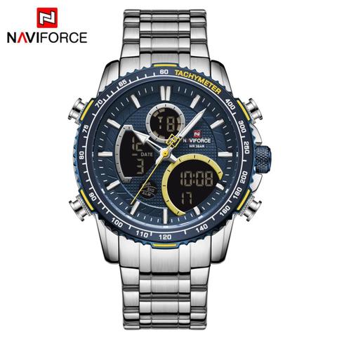 NAVIFORCE Men Watch Dual Display Blue Sport Timepiece Chronograph Quartz Wristwatch Date Male Clock Relogio Masculino NF9182 ► Photo 1/6