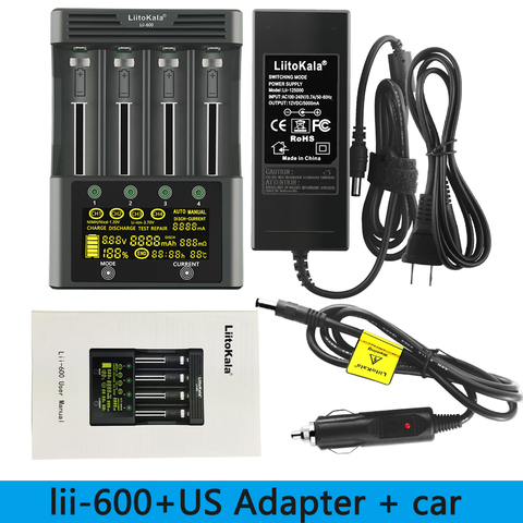 LiitoKala Lii-600 Battery Charger For Li-ion 3.7V and NiMH 1.2V battery Suitable for 18650 26650 21700 26700 AA AAA12V5A adapter ► Photo 1/6