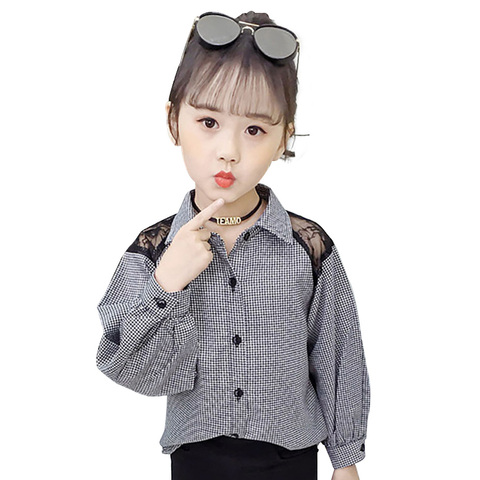 Girls Blouses Plaid Blouse For Girls Long Sleeve Kids Shirt 6 8 12 Years Spring Girls Clothing Teen Children's Shirt Autumn ► Photo 1/6