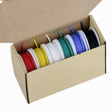 TUOFENG 20 Gauge Electronics Wire, Colored Wire Kit 20 AWG Flexible Silicone Wire(6 Different Colored 7 Meter spools) 600V ► Photo 1/5