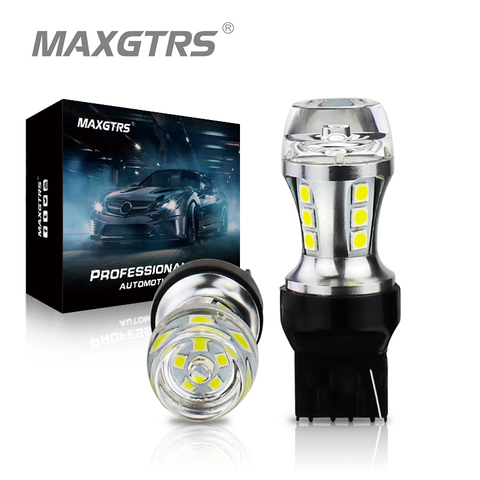 MAXGTRS 2x 7440 LED T20 W21W Led Car light DRL 3030 SMD COB Auto Lamp 12V White Yellow Amber Red Reverse Lights Turn Signal ► Photo 1/6