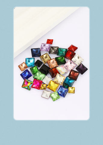 Multi Size Square Strass Rhinestone Bulk All Color Glass Stone Shiny Glue Crafts Accessory Decoration Crystal Jewelry Sticker ► Photo 1/6