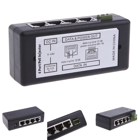 4 Port POE Injector For CCTV Surveillance IP Cameras Power Over Ethernet Adapter ► Photo 1/5