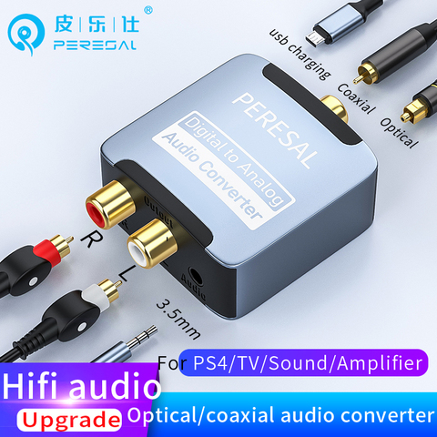 Optical/Spdif to RCA audio converter for Sharp/Sony/Samsung TV connect to speakers amplifier Adapter HIFI stereo audio 192KHZ ► Photo 1/6