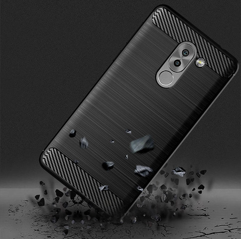 Shock Absorption Cover Soft TPU Anti Scratch Carbon Fiber Back Original Case for Huawei Honor 6X Cover Cases ► Photo 1/6