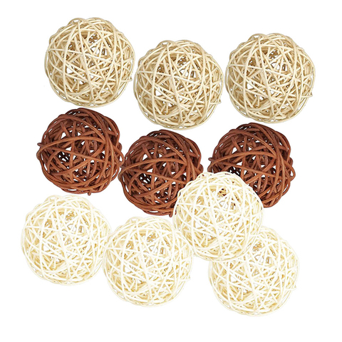 10PCS Wicker Rattan Balls Natural Spheres DIY Craft Wedding Decoration, House Ornaments Vase Filler ► Photo 1/6