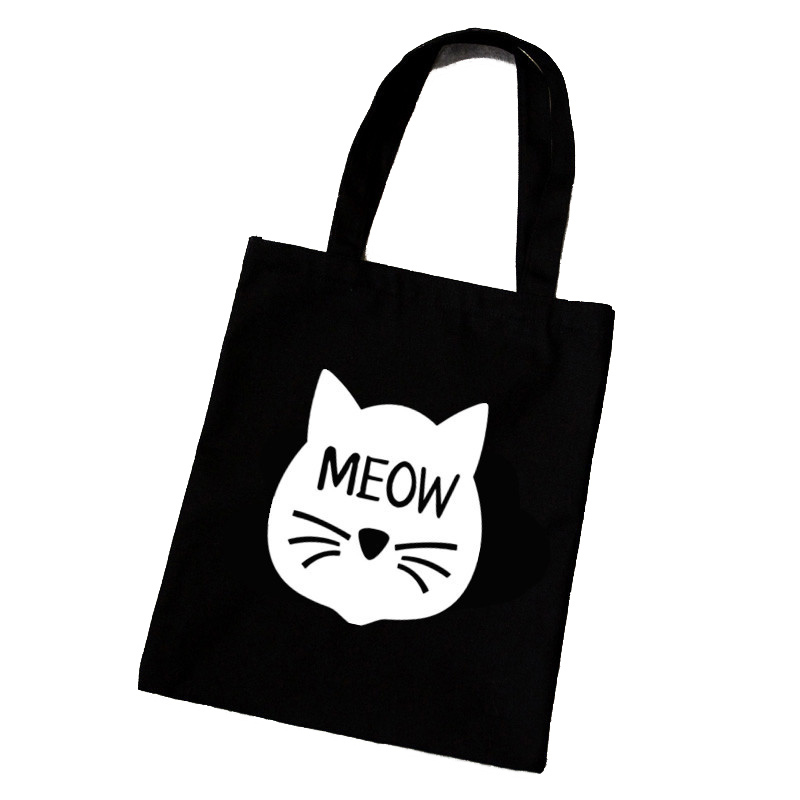 Life Is Better With A Cat Canvas Tote Shoulder Bag HandbagDaily For Womens Black 